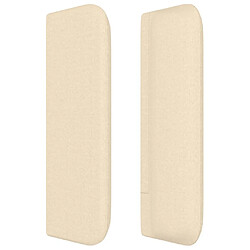 Acheter Maison Chic Tête de lit moderne avec oreilles pour chambre - Décoration de lit Crème 203x16x78/88 cm Tissu -MN41244