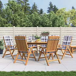 Maison Chic Lot de 6 Chaises de jardin inclinables,Fauteuil d'extérieur et coussins bois teck -MN87277