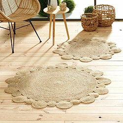 Paris Prix Tapis Déco Rond en Jute Cordou 120cm Naturel pas cher