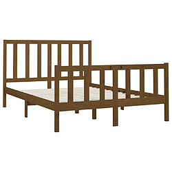 Avis vidaXL Cadre de lit sans matelas marron miel 150x200cm bois pin massif