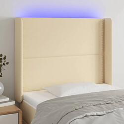 Maison Chic Tête de lit moderne à LED lumineuse pour chambre - Décoration de lit Crème 103x16x118/128 cm Tissu -MN17906