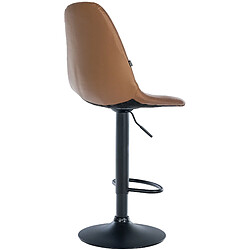 Decoshop26 Tabouret de bar x1 avec repose-pieds hauteur réglable pivotant assise en PVC marron clair cadre métallique noir 10_0004820