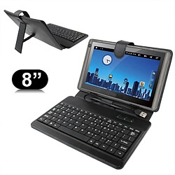 Wewoo Clavier QWERTY noir pour tablette PC 8 pouces avec en plastique USB Housse en cuir universelle