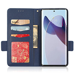 Etui en PU texture litchi, fermoir magnétique pour votre Motorola Edge 30 Ultra 5G/Edge X/Moto X30 Pro 5G - bleu foncé