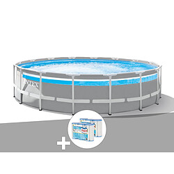 Kit piscine tubulaire Intex Prism Frame Clear Window ronde 4,88 x 1,22 m + 6 cartouches de filtration