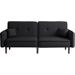 Habitat Et Jardin Canapé droit convertible Caspian - Noir