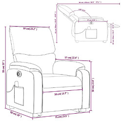 vidaXL Fauteuil inclinable de massage électrique crème similicuir pas cher