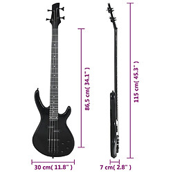 vidaXL Guitare basse électrique pour débutants avec sac noir 4/4 46" pas cher