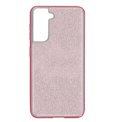 Avizar Coque Samsung Galaxy S21 Plus Paillette Amovible Silicone Semi-rigide Rose