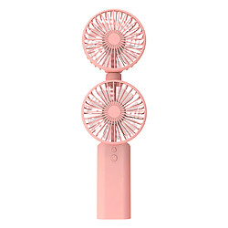 Ventilateur USB De Bureau Portable Ventilateur Personnel Rechargeable à 3 Vitesses, Double Tête Rose