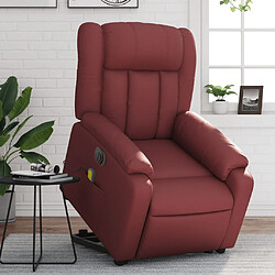 vidaXL Fauteuil inclinable de massage électrique rouge bordeaux