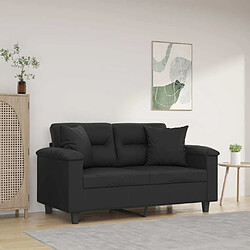 Maison Chic Canapé 2 places avec oreillers,Sofa de Salon,Canapé droit décoratifs noir 120cm similicuir -GKD794357