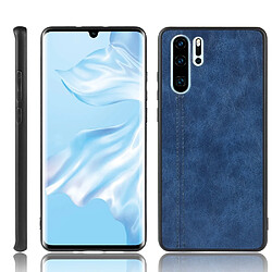 Wewoo Coque Pour Huawei P30 Pro Antichoc Couture Vache Motif Peau PC + PU + TPU Case Bleu