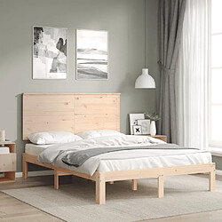 Avis Maison Chic Cadre/structure de lit avec tête de lit pour adulte - Lit Moderne Chambre petit double bois massif -MN34481