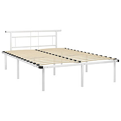 Maison Chic Lit adulte - Lit simple Cadre de lit,Structure du lit Contemporain Blanc Métal 140x200 cm -MN86443