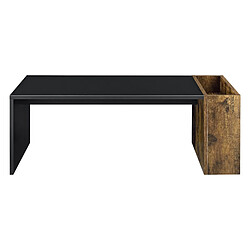 Helloshop26 Table basse pour salon meuble stockage en panneau de particules mélaminé 95 cm noir 03_0006159 