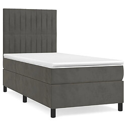 Maison Chic Lit Adulte - Lit simple Lit à sommier tapissier et matelas moelleux - Meuble de Chambre - Gris foncé 80x200 cm Velours -MN68858