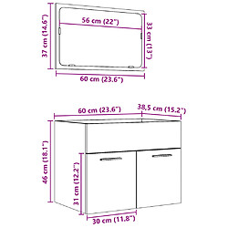 vidaXL Ensemble de meubles de salle de bain 2 pcs gris béton pas cher