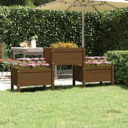 Maison Chic Jardinière,Bac à fleurs - pot de fleur Marron miel 178,5x44x75 cm Bois massif de pin -GKD89434