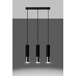 Avis Luminaire Center Suspension Loopez Acier Chrom,noir 3 ampoules 90cm