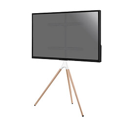 Kimex Support chevalet design scandinave pour TV 45''- 65'', blanc/hêtre