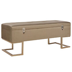 vidaXL Banc avec compartiment de rangement 105 cm Beige Velours 