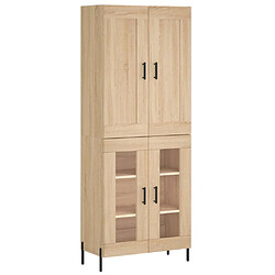 vidaXL Buffet haut Chêne sonoma 69,5x34x180 cm Bois d'ingénierie