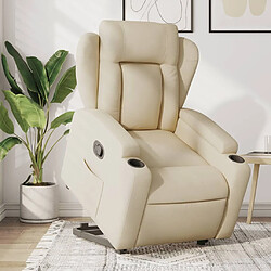 vidaXL Fauteuil inclinable Crème Tissu