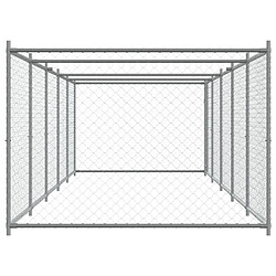 Acheter vidaXL Cage pour chien avec porte gris 10x2x1,5 m acier galvanisé