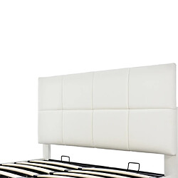 Avis ComfortXL Lit Double Adulte Avec Rangement Et Éclairage LED 140x200 Cm Blanc