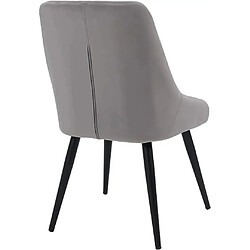 Avis Decoshop26 2 chaises de salle à manger en tissu velours rembourré gris pieds évasés en métal noir CDS09321