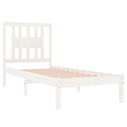 Avis vidaXL Cadre de lit sans matelas blanc bois massif 90x200 cm