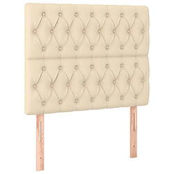 Acheter Maison Chic Tête de lit scandinave à LED,meuble de chambre Crème 100x7x118/128 cm Tissu -MN13858