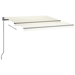 Maison Chic Auvent automatique | Store banne extérieur | Marquise avec capteur de vent et LED 450x300 cm Crème -MN34367 pas cher