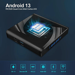 Box Android TV 4K 4GB 32GB Dual-WiFi Bluetooth 5.0 + Télécommande EU Plug YONIS