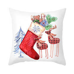 P137 4pcs 45 * 45cm Christmas imprimé Taie d'oreiller Maison de vacances Chambre à coucher Décoration Couverture Sofa Coussin Coussin Coussin