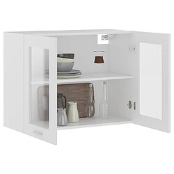 Avis vidaXL Armoire en verre suspendue Blanc 80x31x60 cm Bois d'ingénierie