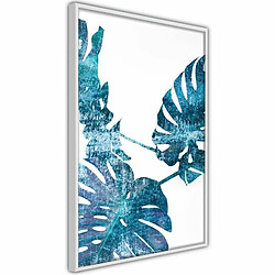 Paris Prix Affiche Murale Encadrée Sapphire Monstera 20 x 30 cm Blanc