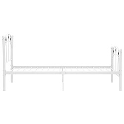 Avis vidaXL Cadre de lit sans matelas blanc métal 90x200 cm