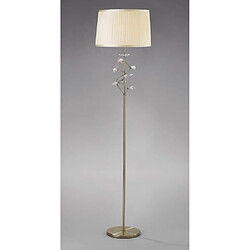 Luminaire Center Lampadaire Willow avec Abat jour crème 1 Ampoule laiton antique/cristal