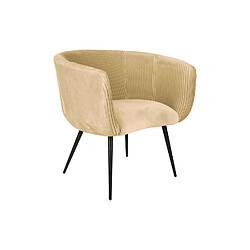 LEITMOTIV Fauteuil en velours Majestic - Beige