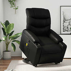 Maison Chic Fauteuil Relax pour salon, Fauteuil inclinable de massage Noir Similicuir -GKD49771