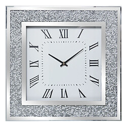 Horloge Murale Alexandra House Living Argenté Verre Brillants 40 x 40 x 4 cm