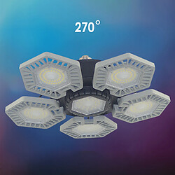 Avis L'ampoule E27 6 De Plafonniers De Garage Déformable Se Pliante De LED Panneaux 160W Gris