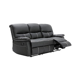 Acheter Vente-Unique Canapé 3 places et un fauteuil relax en simili noir CANBY