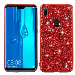 Wewoo Coque Pour Huawei Y6 Prime Glittery Powder Shockproof TPU Case Red