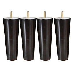 4pcs Cône Forme Eucalyptus Meubles En Bois Massif Canapé Pattes Noires 4 * 6 * 15cm