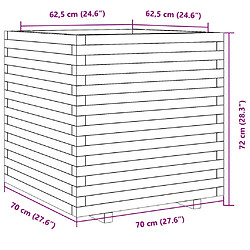 vidaXL Jardinière 70x70x72 cm bois massif douglas pas cher