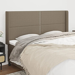 vidaXL Tête de lit avec oreilles Taupe 163x16x118/128 cm Tissu