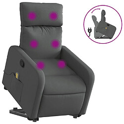 vidaXL Fauteuil de massage inclinable Gris foncé Tissu